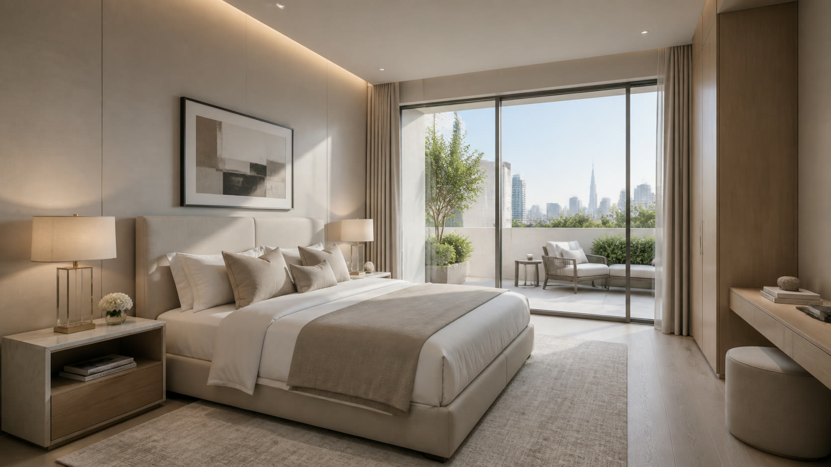 Secondary bedroom of a Downtown Boulevard penthouse