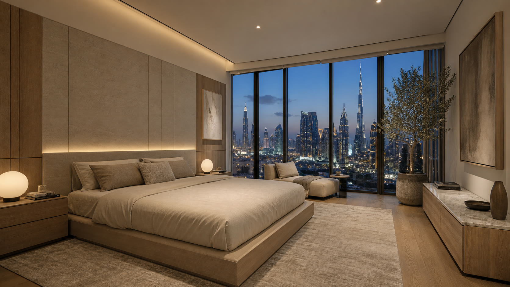Primary suite of a Downtown Boulevard penthouse