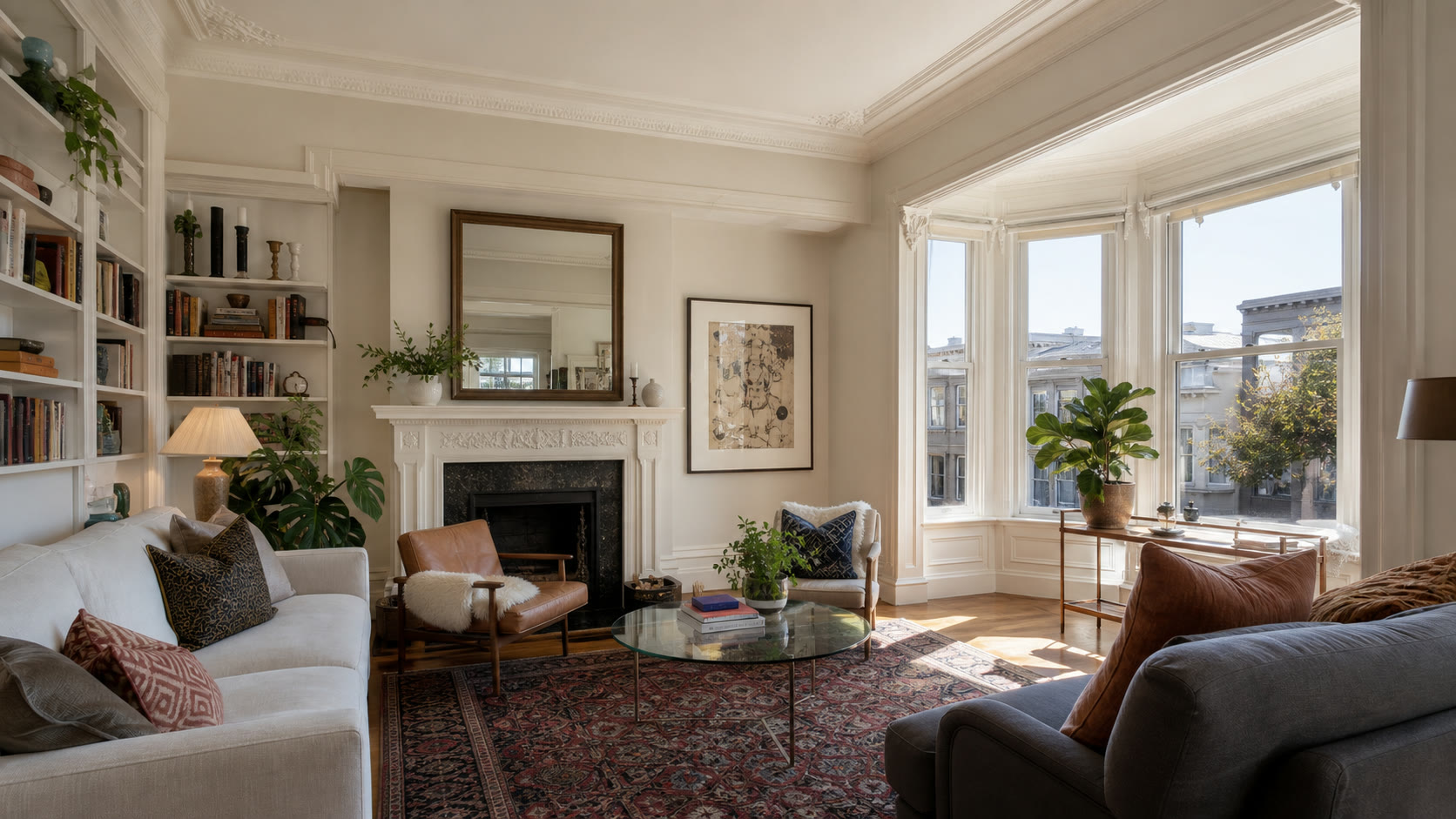 Parlor of a Pacific Heights corner house