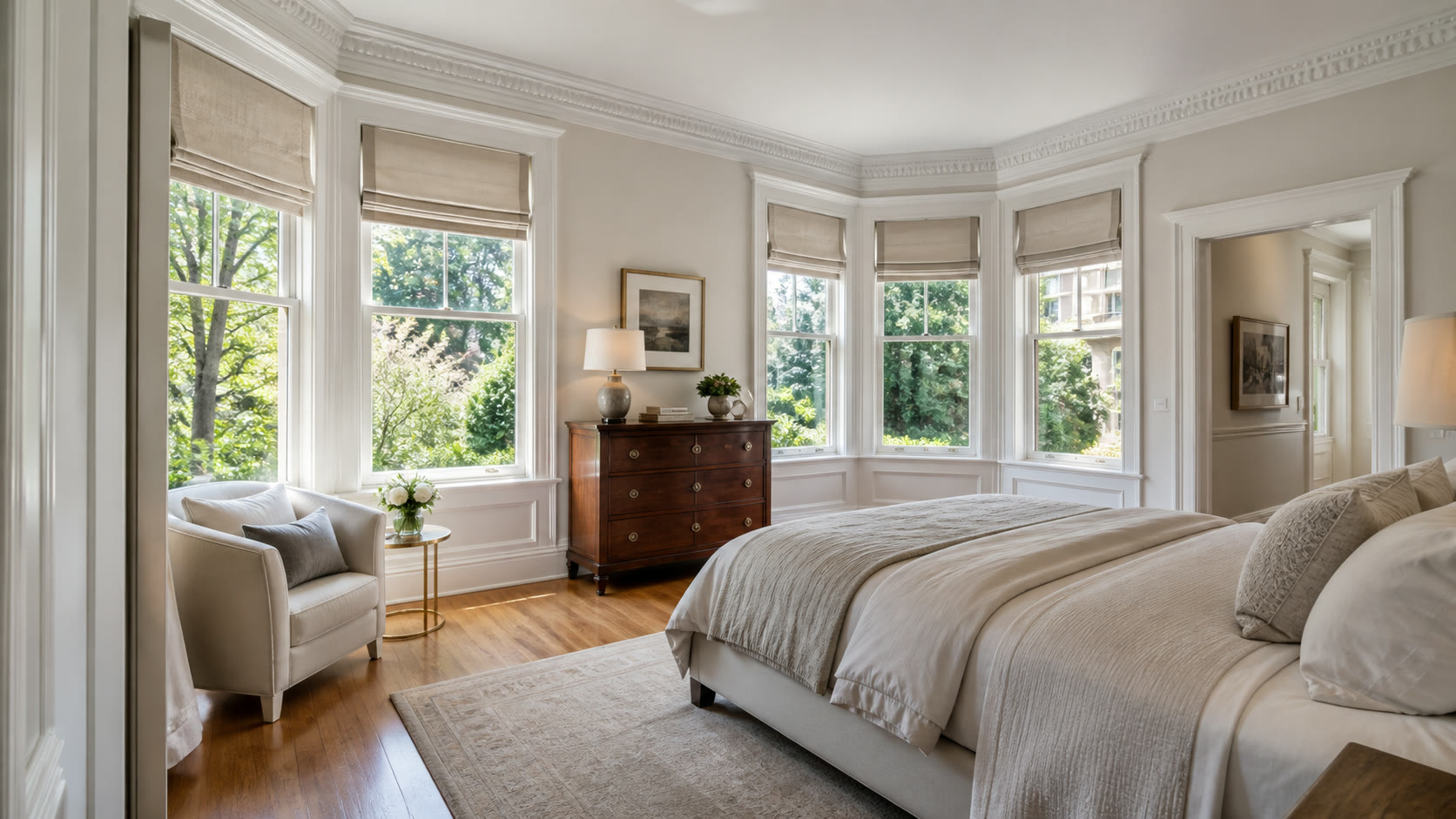 Primary suite of a Pacific Heights corner house