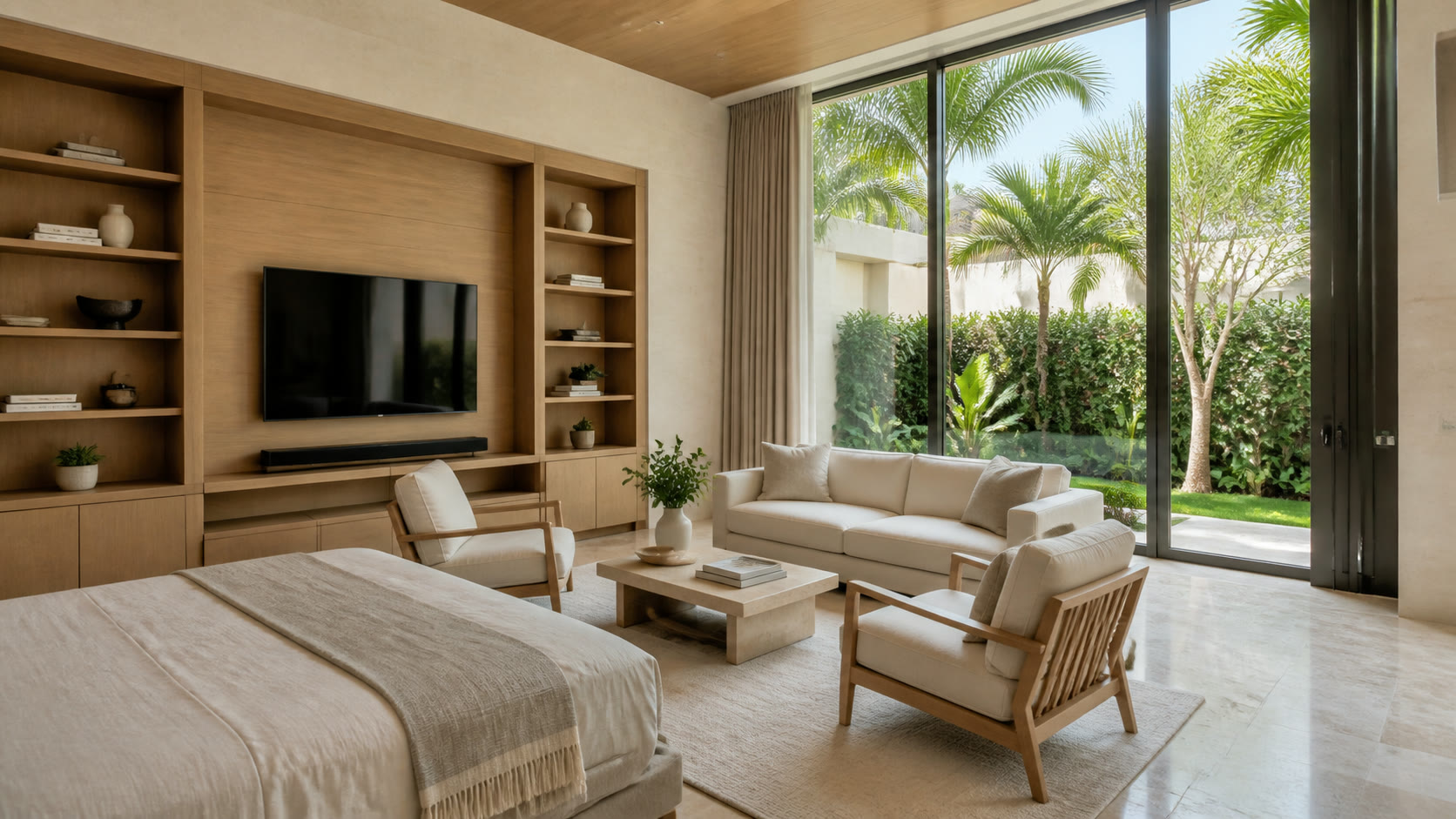 Secondary bedroom of a Palm Jumeirah garden villa