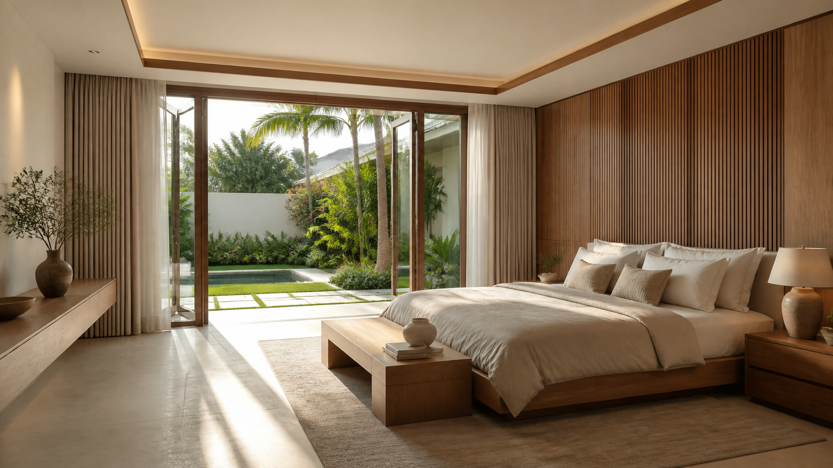 Primary suite of a Palm Jumeirah garden villa
