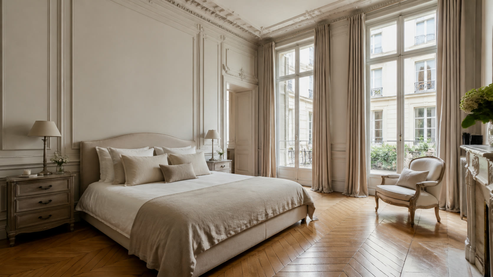 Bedroom of an Île Saint-Louis piano nobile